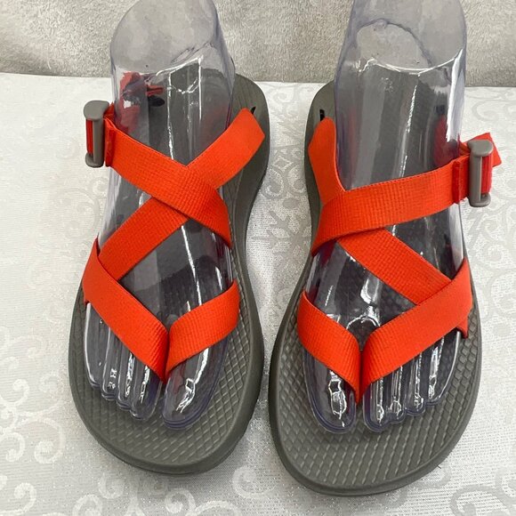 Chaco Sandals For Women Gray With Orange Straps Size 8 #JCH107834 - Picture 3 of 8